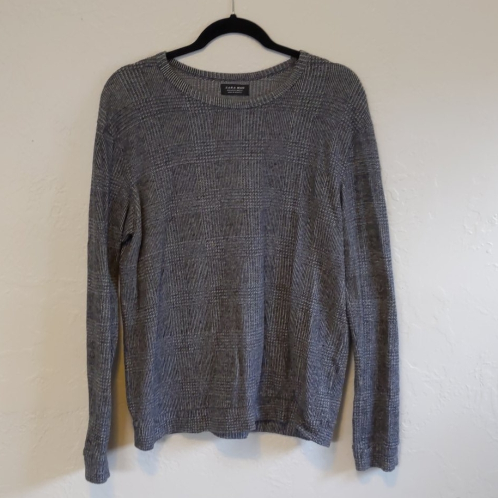 Gray plaid sweater Zara